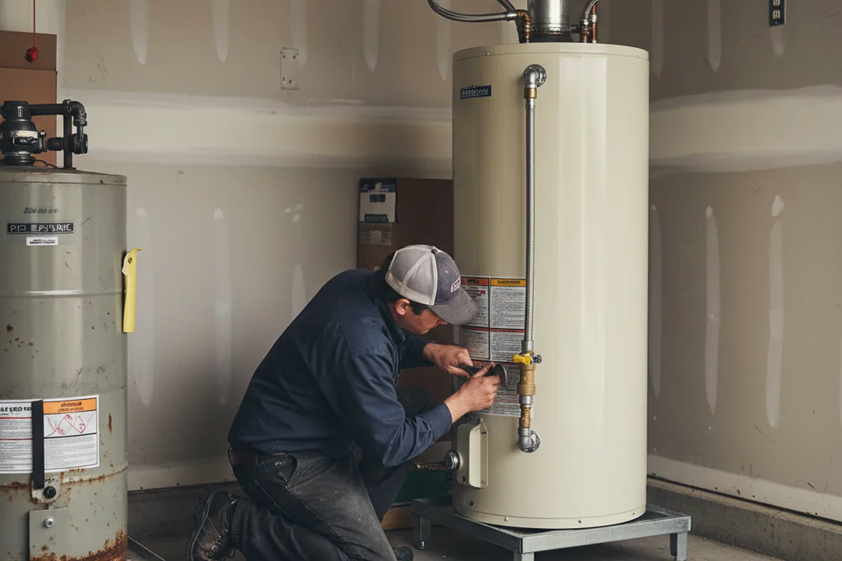 Water heater and shutoff valve replacement in Rhinecliff